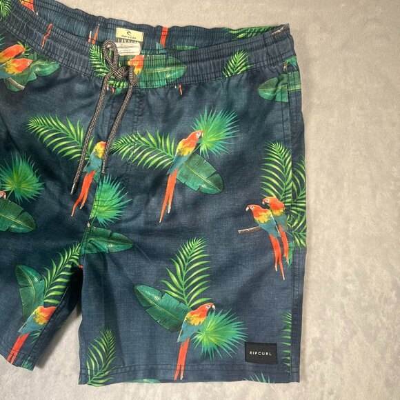 Rip Curl Lay Days Boardshorts Mens M Swim Trunks Parrot Palm Tree Tropical Surf - Picture 4 of 9